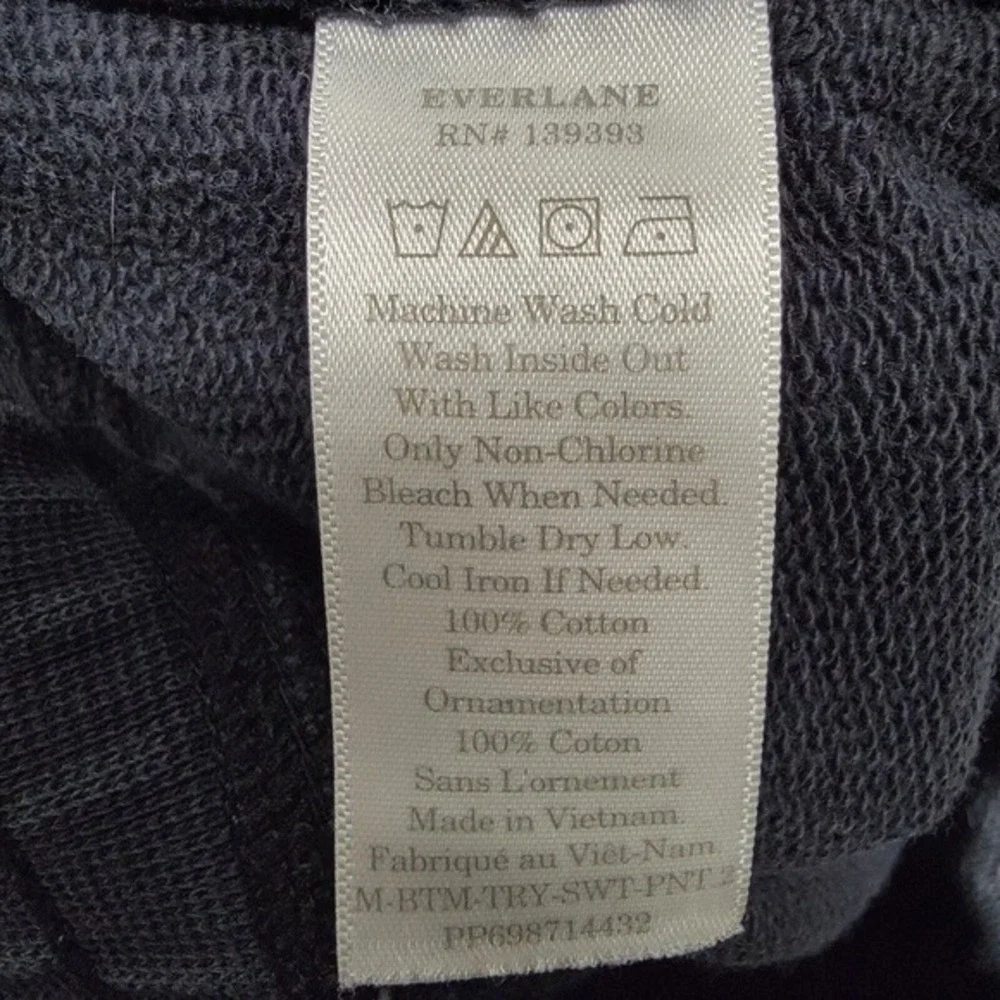 Everlane Sweatpants Joggers Men's Size XS Washed Out Black‎ Drawstrings